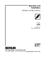 Preview for 1 page of Kohler ZCS series Operation And Installation