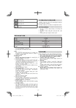 Preview for 10 page of Koki Holdings Hikoki GP 18DA Handling Instructions Manual