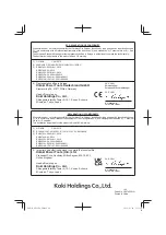 Preview for 24 page of Koki Holdings Hikoki GP 18DA Handling Instructions Manual