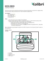 Preview for 1 page of Kolibri KCD-1000 Cleaning Procedure