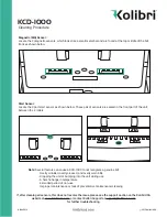 Preview for 3 page of Kolibri KCD-1000 Cleaning Procedure