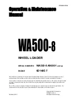 Komatsu WA500-8 Operation & Maintenance Manual preview