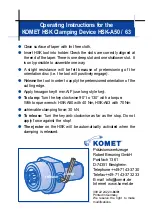 Preview for 2 page of Komet HSK Series Operating Instructions