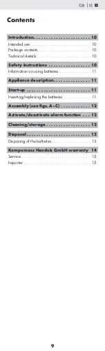 Preview for 12 page of Kompernass 340492 1910 Operating Instructions Manual