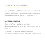 Предварительный просмотр 2 страницы Konftel AV Grabber Quick Start Manual