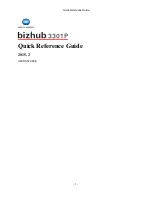 Preview for 1 page of Konica Minolta bizhub 3301P Quick Reference Manual