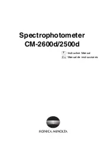 Предварительный просмотр 1 страницы Konica Minolta CM-2600d Instruction Manual