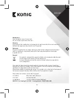 Preview for 5 page of König CSBTHS100BL Manual