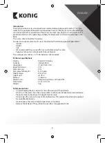 Preview for 2 page of König HC-PS310N Manual