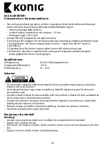 Preview for 22 page of König SAS-ALARMDW01 User Manual