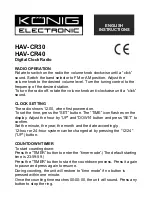 König Electronic HAV-CR30 Instructions предпросмотр