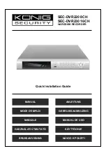 Konig Security SEC-DVR220 Quick Installation Manual preview