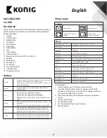 Preview for 3 page of Konig SAS-CARCAM10 User Manual