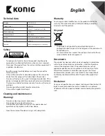 Preview for 5 page of Konig SAS-CARCAM10 User Manual