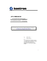 Предварительный просмотр 1 страницы Kontron cPCI-DMXS64GX Technical Reference Manual