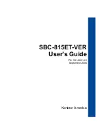 Preview for 1 page of Kontron SBC-815ET-VER User Manual