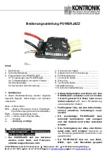 Предварительный просмотр 1 страницы KONTRONIK POWERJAZZ Operation Manual