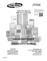 Kooltronic Advantage K2A3C10RP47R Operator'S Manual preview