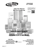 Kooltronic Advantage K2A4C1RP17R Operator'S Manual preview