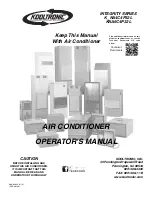 Kooltronic Integrity K NA4C4P32L Series Operator'S Manual preview