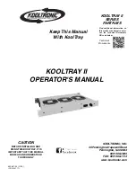 Kooltronic Kooltray II Series Operator'S Manual предпросмотр