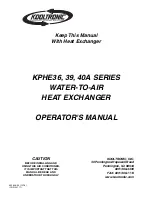 Preview for 1 page of Kooltronic KPHE36 Series Operator'S Manual