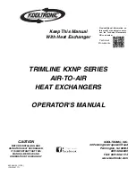 Kooltronic TRIMLINE KXNP Series Operator'S Manual preview