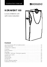 Preview for 73 page of KORADO KORAVENT 100 Instruction Manual