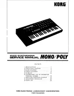 Preview for 1 page of Korg 4VCO Mono/Poly Service Manual