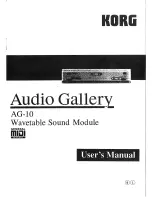 Preview for 1 page of Korg Audio Gallery AG-10 User Manual