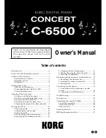 Korg C-6500 Owner'S Manual preview