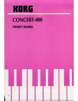 Предварительный просмотр 1 страницы Korg Concert-800 Owner'S Manual