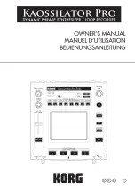 Preview for 1 page of Korg Kaossilator Pro Owner'S Manual