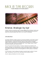 Preview for 1 page of Korg Kronos Analogic Manual