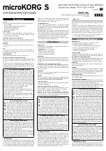 Preview for 1 page of Korg MICROKORG S Quick Start Manual