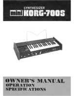 Korg MiniKorg-700S Owner'S Manual preview