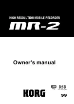 Korg mr-2 Owner'S Manual preview