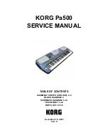 Предварительный просмотр 1 страницы Korg PA 500 Service Manual