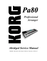 Korg PA80 Abridged Service Manual preview