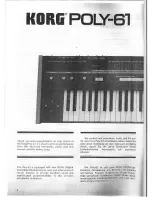 Preview for 1 page of Korg POLY-61 Owner'S Manual