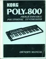 Korg Poly-800 Owner'S Manual preview