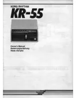 Preview for 1 page of Korg Rythm KR-55 Owner'S Manual