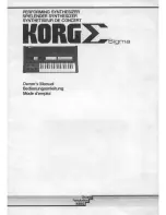 Preview for 1 page of Korg Sigma Owner'S Manual