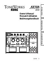 Korg Toneworks AX10A Owner'S Manual preview