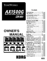 Preview for 1 page of Korg Toneworks AX1500G Owner'S Manual