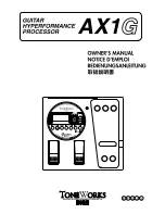 Korg Toneworks AX1G Owner'S Manual preview