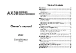 Предварительный просмотр 2 страницы Korg Toneworks AX3B Owner'S Manual