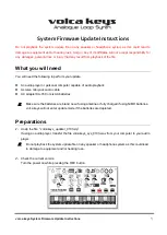 Preview for 1 page of Korg volca keys System Firmware Update Instructions