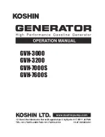 Предварительный просмотр 1 страницы Koshin America Corporation GVH-3000 Operation Manual