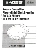 Preview for 1 page of Koss CDP2581 series Owner'S Manual